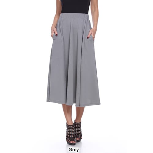 Womens White Mark Flared Midi Skirt