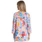 Womens Ali Miles 3/4 Sleeve Crinkle Burnout V-Neck Floral Tunic - image 2