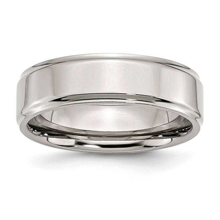 Mens Gentlemen's Classics(tm) Alluring Ridged Edge Wedding Band