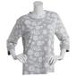 Womens Bonnie Evans Daises Print 3/4 Sleeve French Terry Tee - image 1