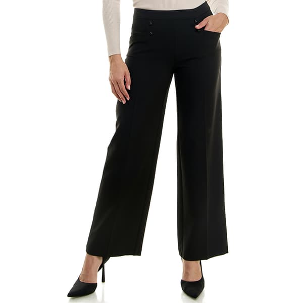 Womens Zac Wide Leg Button Detail Bond Pants - image 