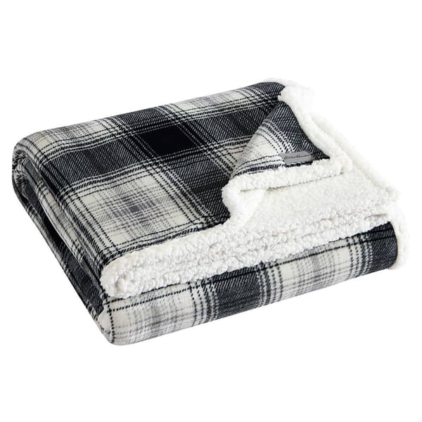 Eddie Bauer Vail Plaid Plush-Fleece Blanket - image 