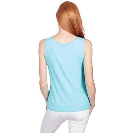 Womens Ruby Rd. Garden Variety Knit Scoop Neck Solid Tank Top