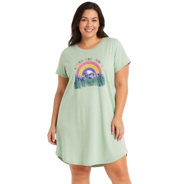 Plus Size Jaclyn Adventure Awaits Screenprint Nightshirt