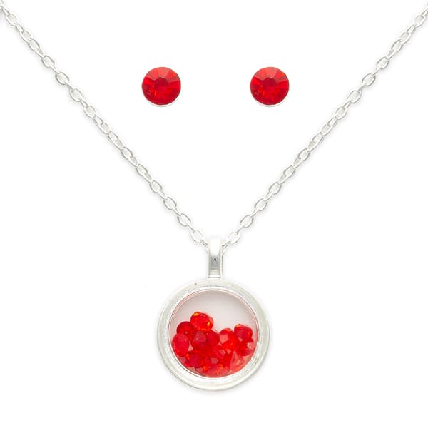 July Mini Birthstone Shaker Necklace & Earring Set