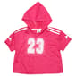Girls(7-16) Jolie & Joy Short Sleeve Hooded 23 Varsity Sequin Top - image 1