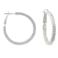 Freedom Nickel-Free Silver-Tone In & Out Crystal Hoop Earrings - image 2