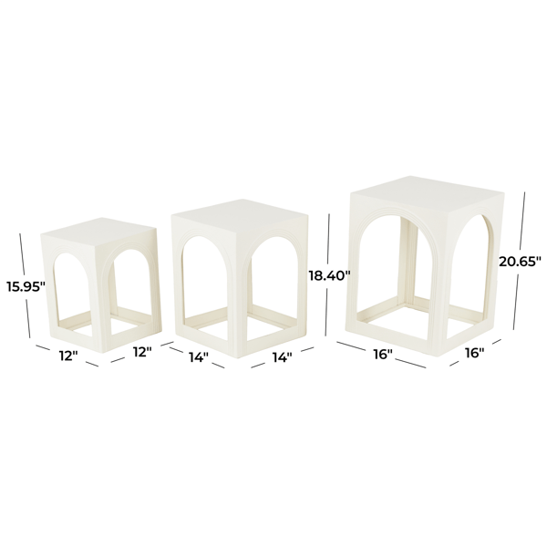 9th & Pike® Modern White Metal Accent Table Set
