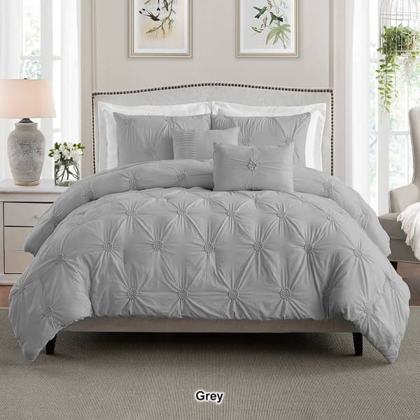 Swift Home Premium Floral Pintuck Comforter Set