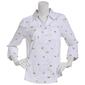 Womens Emily Daniels 3/4 Sleeve Lemon Casual Button Down - image 2