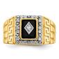 Mens Gentlemen&#8217;s Classics&#8482; 14kt. Yellow Gold Onyx Greek Key Ring - image 4