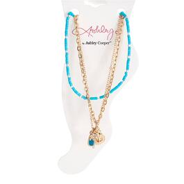 Ashley Gold Plated 3pc. Beaded Charm Anklet