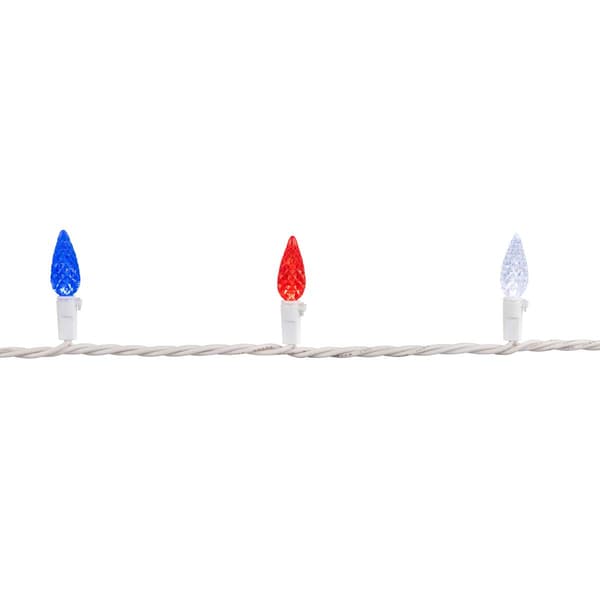 Northlight Seasonal Patriotic LED C6 Faceted Christmas Lights