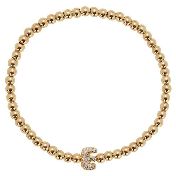 Athra 14kt. Gold Over Brass Initial E Stretch Bracelet