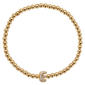 Athra 14kt. Gold Over Brass Initial E Stretch Bracelet - image 1