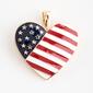 Wearable Art Gold-Tone Red White & Blue Heart Flag Enhancer - image 1