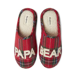 Mens Dearfoams&#40;R&#41; Papa Bear Plaid Clog Slippers