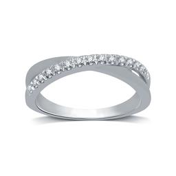 Endless Affection(tm) 1/10ctw. Diamond Sterling Silver Overlap Band