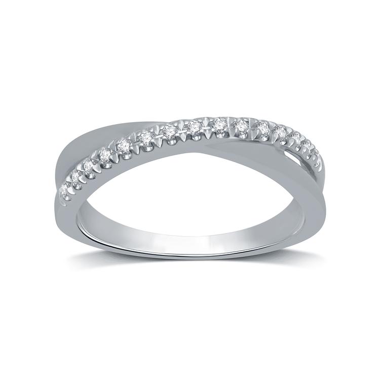 Endless Affection(tm) 1/10ctw. Diamond Sterling Silver Overlap Band