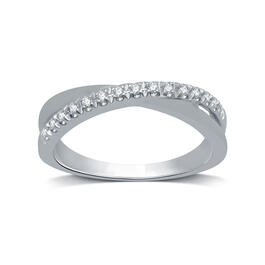 Endless Affection&#40;tm&#41; 1/10ctw. Diamond Sterling Silver Overlap Band