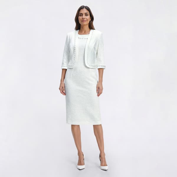 Womens Maya Brooke Pearl Trim Jacket Dress - image 