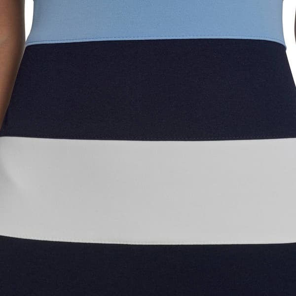 Womens Tommy Hilfiger Short Sleeve Color Block Crepe Sheath Dress