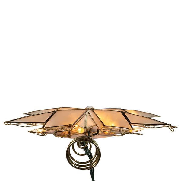 Kurt Adler 10-Light 6-Point Capiz Star Treetop w/ Scroll Design