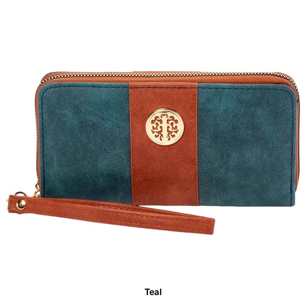 Womens Sasha Two Tone Nubuck Wristlet