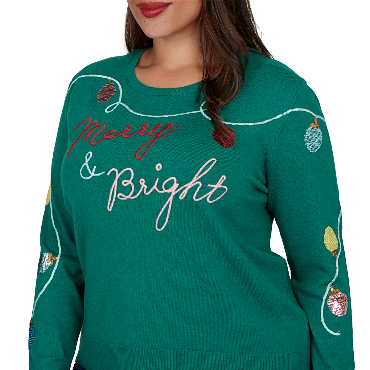 Plus Size Ruby Rd. Happy Holidays Merry & Bright Sweater