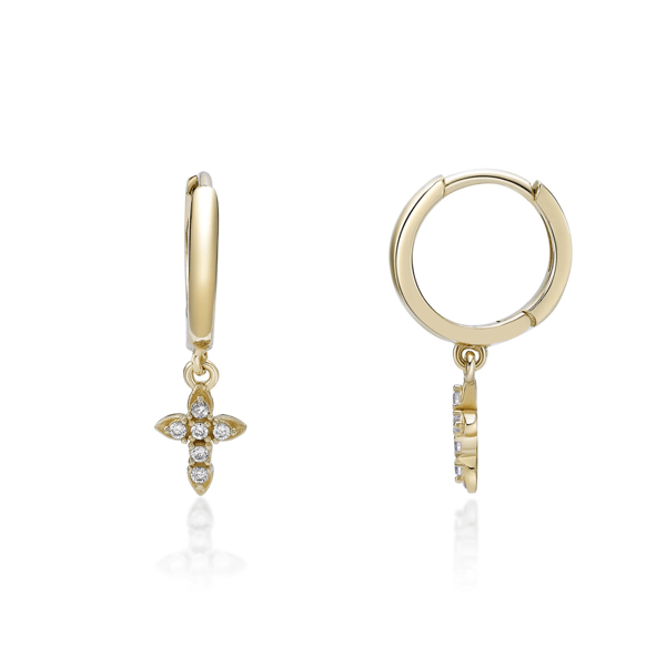 Brilliant Grown Lab-Grown Diamond Cross Accent Earrings