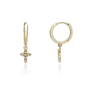 Brilliant Grown Lab-Grown Diamond Cross Accent Earrings - image 2