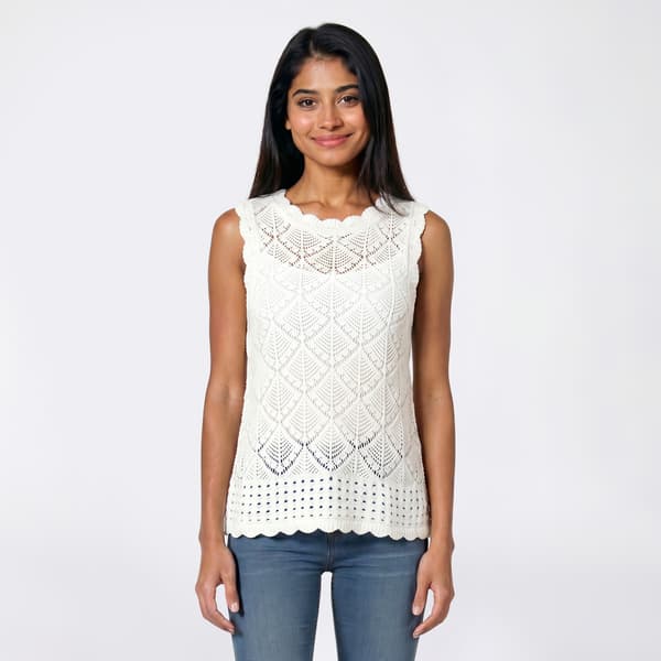 Juniors A. Byer Crochet Pullover Sweater - image 