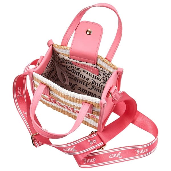 Juicy Couture Stripe Straw Mini Tote
