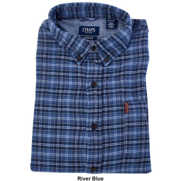 Mens Chaps Long Sleeve Stretch Flannel Shirt