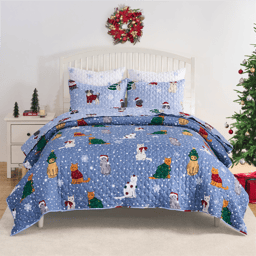 Greenland Home Fashions(tm) Winter Whiskers Festive Pets Quilt Set
