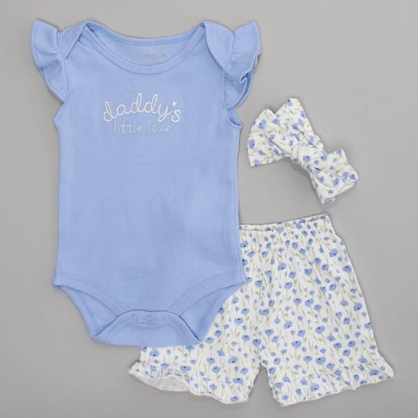 Baby Girl (NB-9M) René Rofé® Daddy''s Love Bodysuit & Shorts Set