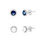 2pc.Sterling Silver & Cubic Zirconia Halo Earring Set - image 1