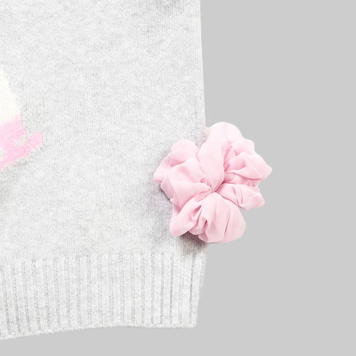Juniors No Comment Mossy Ice Skates Sweater With Scrunchie