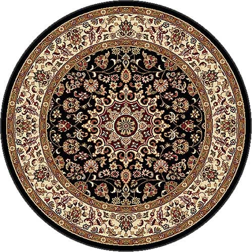 Tayse Elegance Victoria Black Round Area Rug - 5'3 - image 