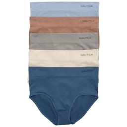 Womens Nautica 5pk. Ribbed Seamless Brief Panties - NT9203-5PKCL