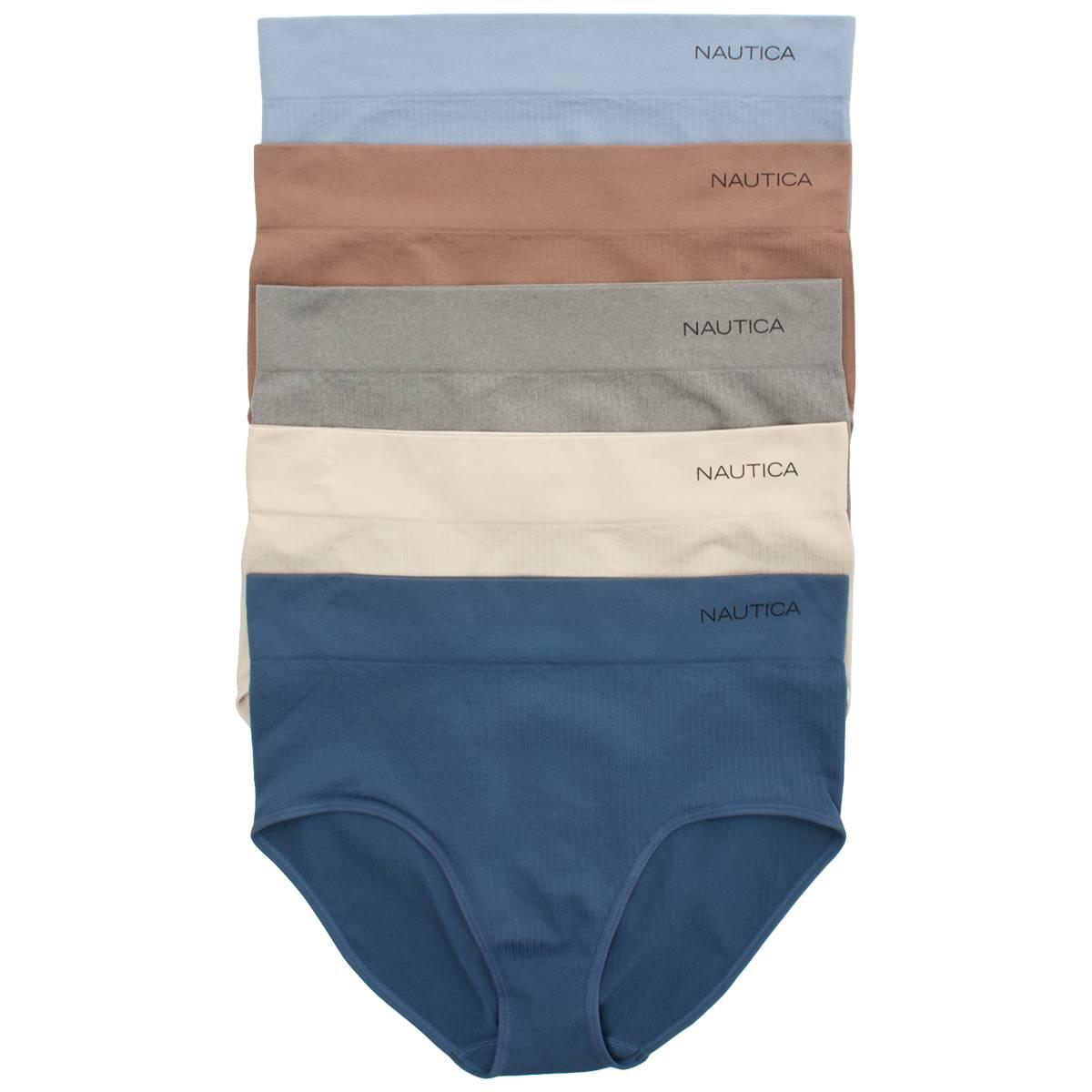 Womens Nautica 5pk. Ribbed Seamless Brief Panties - NT9203-5PKCL