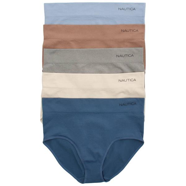 Womens Nautica 5pk. Ribbed Seamless Brief Panties - NT9203-5PKCL - image 