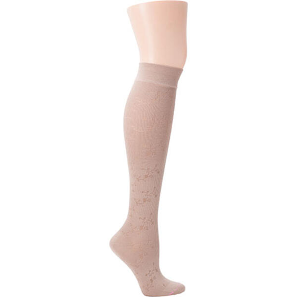 Womens Dr. Motion Knee High Floral Compression Socks - image 