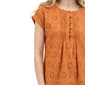 Womens NY Collection Cap Sleeve Medallion Eyelet Blouse - image 4