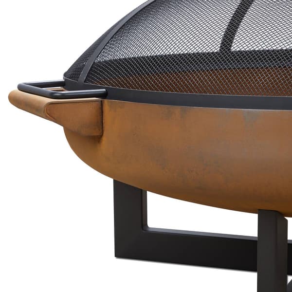 Real Flame La Porte 31" Round Steel Wood Burning Fire Pit