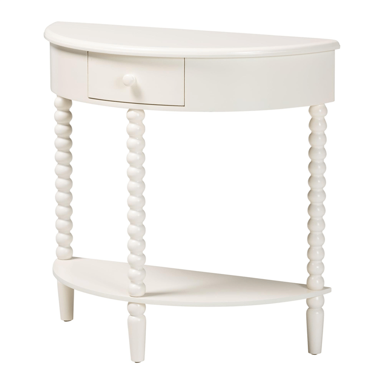Baxton Studio Raynera Bobbin-Leg Demilune Console Table