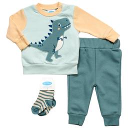 Baby Boy (NB-9M) bon bebe(R) Dino Cozy Sweatshirt Set