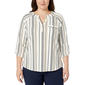Plus Size Cure 3/4 Roll Tab Rib Texture 1 Pocket Henley - image 1