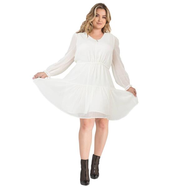 Plus Size Standards & Practices Chiffon Tiered A-Line Dress - image 