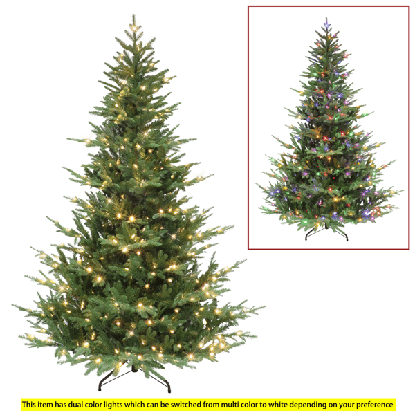 Puleo International 7.5ft. Pre-Lit Sacramento Fir Christmas Tree
